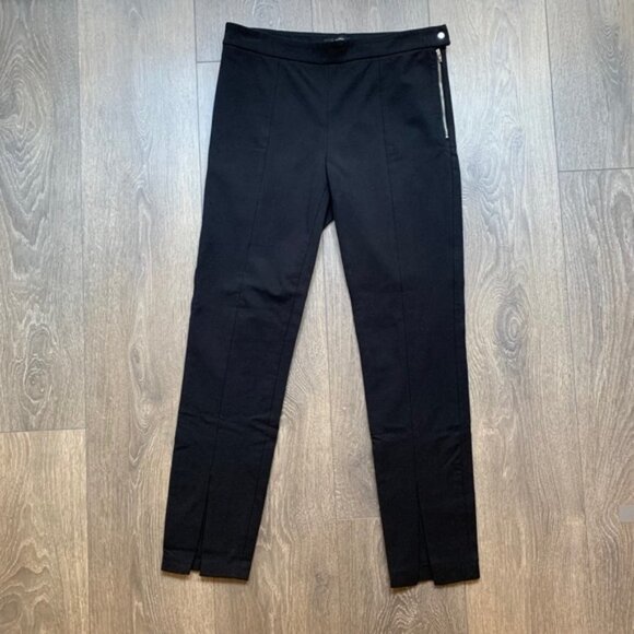 Aritzia Babaton Pants Split Hem Ankle Straight Skinny leg Trousers Black - Picture 4 of 16